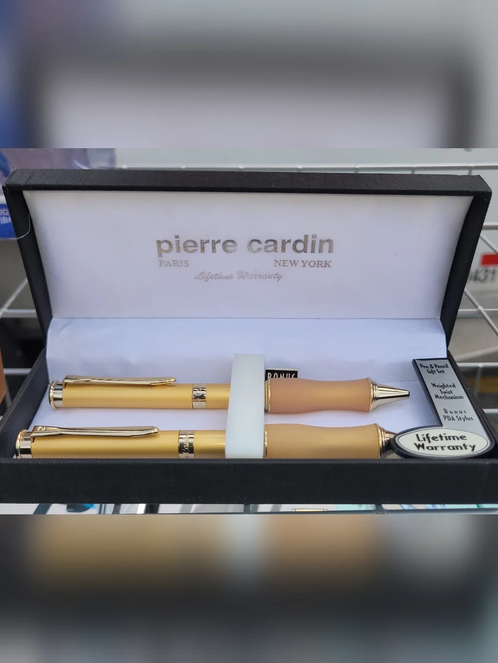Vintage Pierre Cardin Gold Pens with Matte Peach Grips